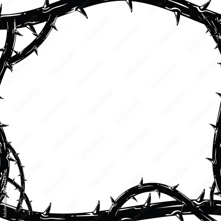 thorn,border,frame,thorn,lent,vector,illustration,black,graphic,element,crown,jesus christ,religious,line,abstract,tree branch,crucifix,symbol,christian,light,shape,background,drawing,white,vignetting,passion,church,good,easter,cross,faith,holy,spiritual,pain,christianity,king,week,pray,catholic,sacred,ash,friday,resurrection,saviour,day,wednesday,40,decal,adobestock