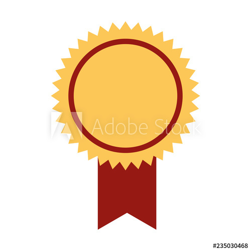 Award, cartoon, gold, ribbon, rosette, sign, winner icon - Download