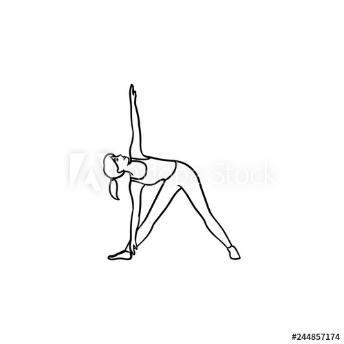Cute Girl Doing Yoga. Yoga Poses and Asanas in Hand-drawn Style. Woman  Doing Yoga and Relax Exercises, Doodle Vector Stock Vector - Illustration  of fitness, health: 102454102