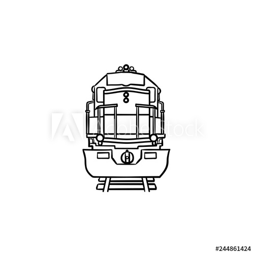 Rails hand drawn outline doodle icon. Railway track, railroad and