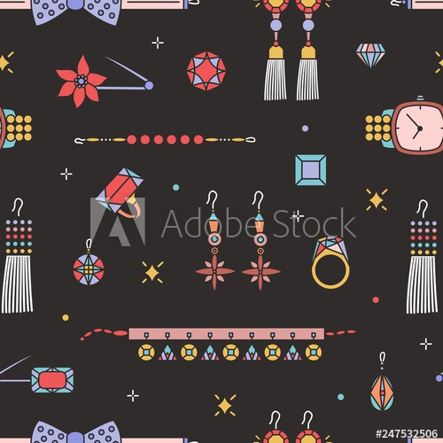 seamless,pattern,stylish,expensive,jewellery,accessory,black,background,earring,necklace,bracelet,brooch,pendant,bow,attaching,accessory,fashionable,bijouterie,black background,bow tie,brilliant,choker,colourful,decoration,design,diamond,earring,endless,fabric,fashion,gem,gemstone,glamour,illustration,gem,line,line art,linear,luxury,modern,pin,precious,print,ring,style,textile,adobestock