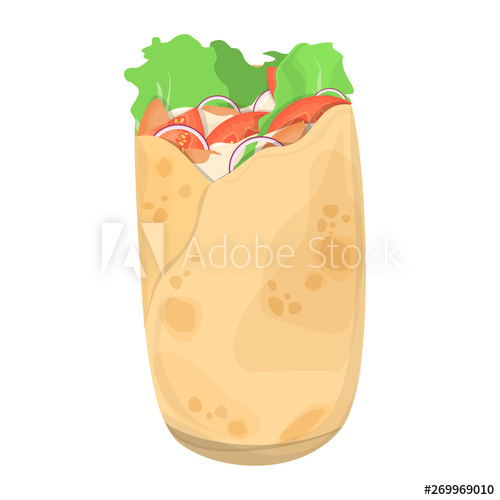 food,vector,enclosed,chicken,illustration,pita,delicious,dinner,fast,fresh,isolated,lettuce,meal,meat,salad,cartoon,logotype,sandwich,arabic,bread,white,beef,grill,eatery,taco,turkish,icon,design,fast food,leaf,onion,tomatoes,vegetable,graphic,flat,object,doner,french,gyro,lebanese,menu,tasty,traditional,adobestock