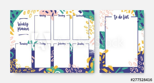 collection,weekly,planner,template,frame,decorated,bright,coloured,brush,stroke,scribble,list,schedule,abstract,appointment,artistic,blot,brushstroke,bundle,colourful,creative,daily,blotting,day,decorative,design,diary,event,everyday,horizontal,illustration,modern,note,page,paint,plan,printable,reminder,set,sheet,smear,smudge,stain,task,template,adobestock