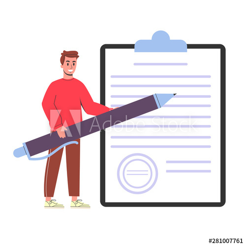 Man Is Standing Near A Large Clipboard With Checklist To Do List