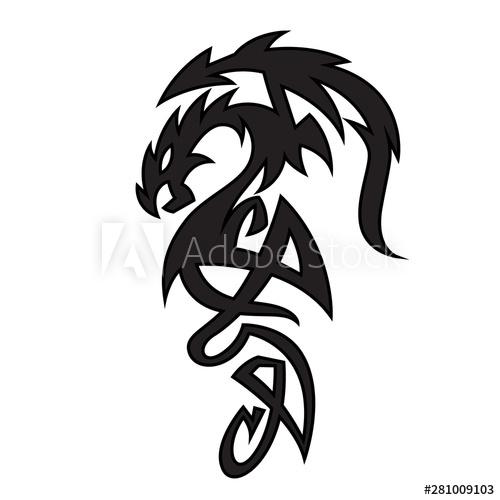 Free: Black dragon tattoo 
