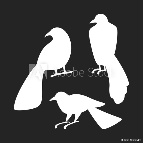 Free: Set of silhouette of crow 