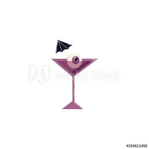 Halloween Martini Glass - Scary Eyes