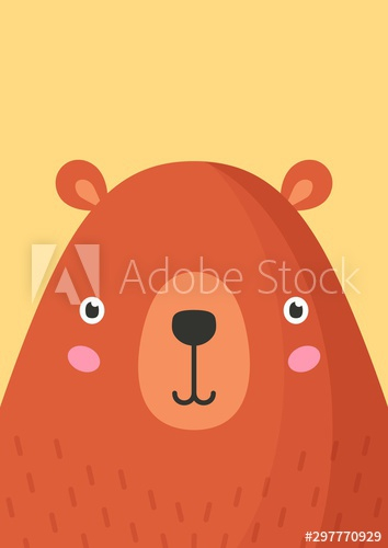 cute,bear,snout,flat,vector,illustration,animal,muzzle,card,adorable,amusing,greeting card,artwork,baby,background,brown,cartoon,character,childish,children,closeup,closeup,colours,colourful,comic,creative,decor,decorative,design,eye,face,fauna,forest,funny,graphic,grizzly,happy,head,idea,children,mammal,mouth,nose,portrait,pretty,wild,wildlife,adobestock