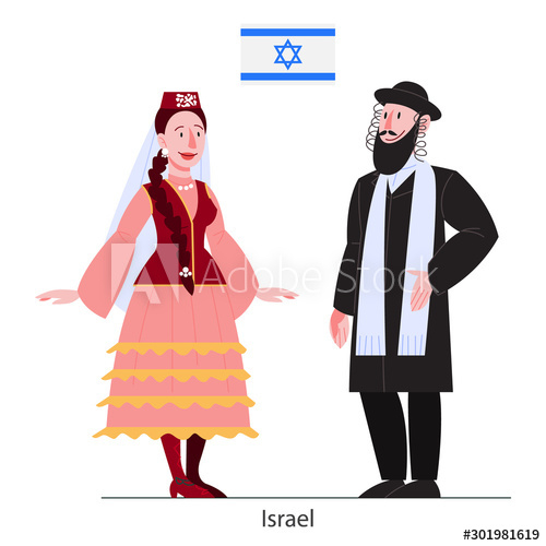 vector,illustration,israel,citizen,national,costume,flag,jewish,judaism,religion,cartoon,character,design,ethnic,hat,judaic,person,rabbi,religious,star,synagogue,traditional,jerusalem,culture,apparel,clothes,couple,female,folk,garment,get up,girl,greeting,guidebook,holiday,indigenous,children,lady,nationality,outfit,personage,race,wearing,adobestock