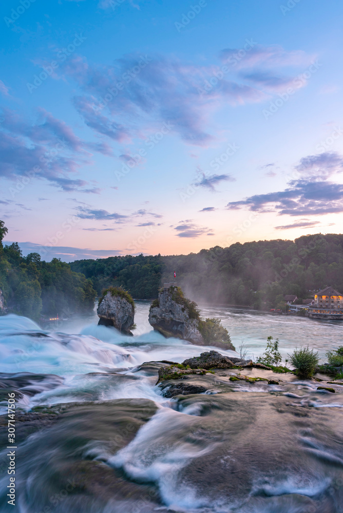 rhine,waterfall,switzerland,european,mood,atmospheric,rocky,river,stream,torrent,cascade,fall,sky,heaven,cloud,cloud,cloudy,landscape,countryside,rural,scenery,scenic,nature,wooded,wood,journey,travel,voyage,traveling,destination,holiday,vacation,tour tourism,castle,evening,afterglow,dusk,twilight,deserted,nobody,no one,adobestock