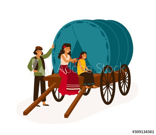 gypsy,family,sitting,wagon,flat,vector,illustration,home,adventure,braiding,camp,camping,vans,cart,cartoon,character,children,colours,person,colourful,daughter,father,freedom,girl,coiffure,horse,isolated,children,lifestyle,mobile,mother,nation,nomadic,on white,people,road,romany,tradition,traditional,tribe,tribal,trailer,transport,transportation,travel,traveler,travelling,vehicle,adobestock