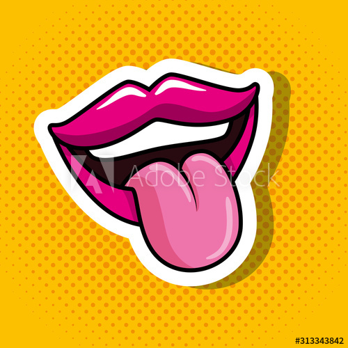 sexy,mouth,tongue,background,yellow,pop,art,style,design,lip,out,holiday,fun,effect,comic,humor,expression,female,fashion,decoration,vector,illustration,signs,icon,retro,humor,abstract,symbol,concept,funny,artistic,creative,pop art,cartoon,element,graphic,vintage,symbol,adobestock
