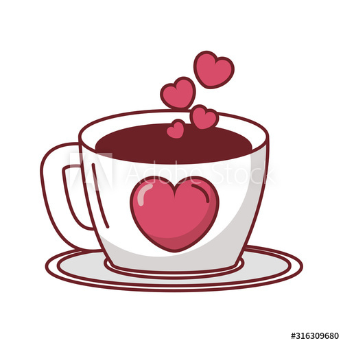 Collection cute coffee cup hand drawn vintage Vector Image