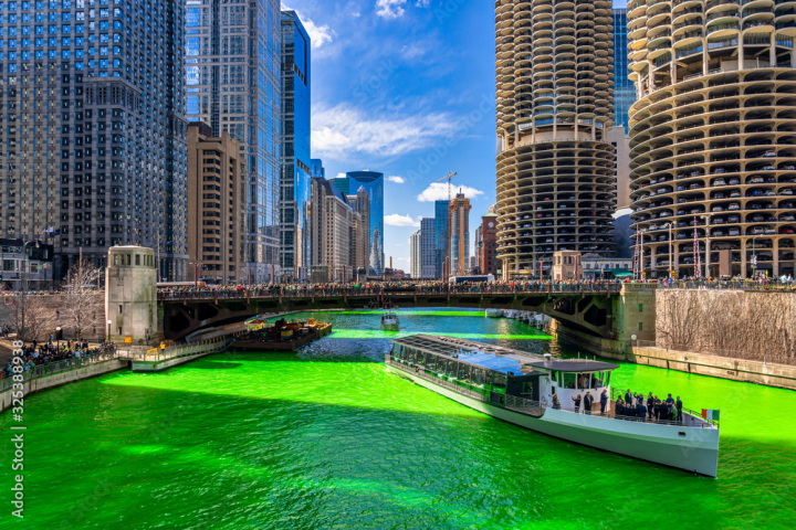 chicago,day,st,green,bridge,saint,river,travel,water,parade,celebrate,celebration,illinois,crowd,colours,dying,partying,spectator,visit,irish,midwest,event,patrick,skyscraper,skyline,us,celebrate,crowded,dye,festive,annual,tradition,downtown,march,commuter,people,ireland,ship,tower,business,colours,holiday,city landscape,holiday maker,sky,tour tourism,city,dyeing,adobestock