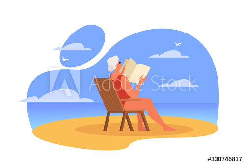 happy,active,senior,woman,spending,time,beach,reading,newspaper,retirement,travel,tour tourism,illustration,old,elderly,person,leisure,recreation,grandmother,cartoon,activity,entertaining,cute,lifestyle,love,grandmother,sea,grandmother,summer,design,vacation,vector,citizen,retired,holiday,gold,year,ocean,lady,peace,peaceful,adobestock