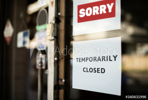 Sorry Temporarily Closed Sign