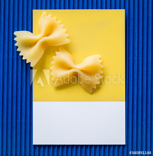 farfalle,pasta,yellow,card,background,blue,bow,bow tie,bow tie,colourful,contrast,cookery,culinary,dry,food,epicure,ingredient,italian,italian culture,italian food,label,macaroni,paper,pattern,raw,receipe,textured,attaching,uncooked,wallpaper,adobestock