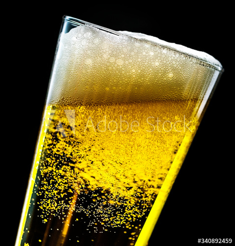 A glass of cold beer