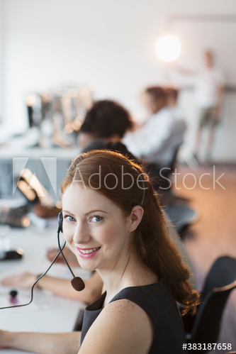 portrait,confident,young,businesswoman,work,call center,woman,adult,caucasian,smile,business,headset,customer service,representative,telemarketing,telemarketer,help,phone,handsfree,sale,assist,service,convenience,support,indoor,day,people,1,alone,adobestock