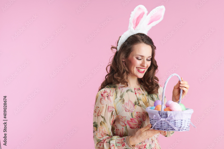 easter,woman,easter bunny,ear,easter egg,basket,pink,spring,female,religious,holiday,time,people,catholicism,catholic,good friday,fresh,haircut,happy,fit,hair,decoration,season,christian,isolated,dress,springtime,april,style,march,gown,gorgeous,festive,culture,pastel,mid-age,vogue,bohemian,friendly,wicker,hare,clothes rack,wife,adobestock