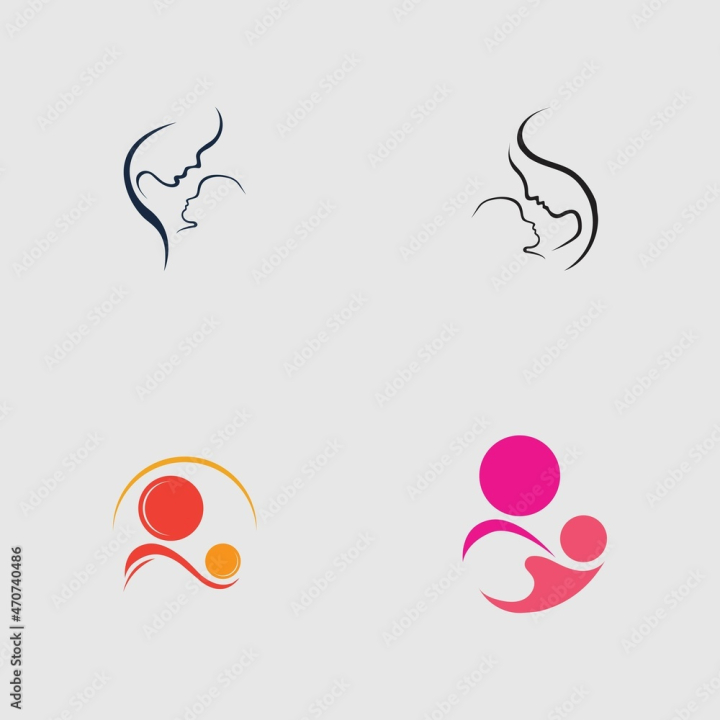 Mother and Child Care Drop Logo Template - TemplateMonster