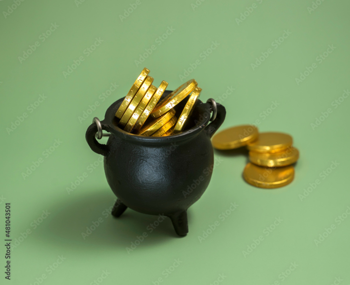 Magic pot leprechaun gold and magical Royalty Free Vector