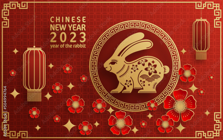 Happy Chinese New Year 2023 Year Of The Rabbit Stock Illustration