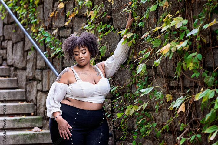 curvy,black woman,black,woman,outside,fall,winter,cold,leaf,stair,fashion,style,city,downtown,atlanta,georgia,lifestyle,nature,outdoors,model,park,people,person,hair,adobestock