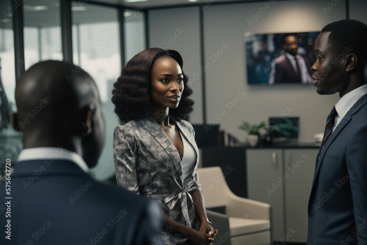 business,woman,people,lagos,businessman,businessperson,working,looking,meeting,businesswoman,colleague,television,chair,glass wall,ai,adobestock