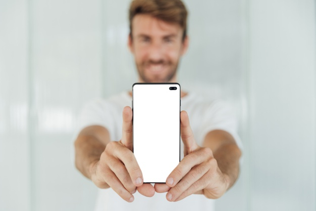 showing,mobilephone,portable,touchscreen,mock,horizontal,blank,up,device,gadget,cellphone,screen,media,mobile phone,smiley,smartphone,social,digital,network,happy,mobile,man,social media,phone,technology,mockup