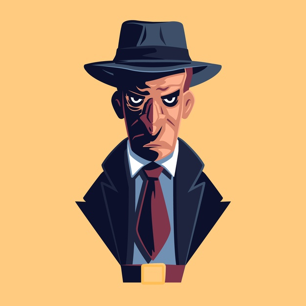mobster,outlaw,mysterious,villain,bandit,mafia,gangster,concept,retro,character,man,vintage