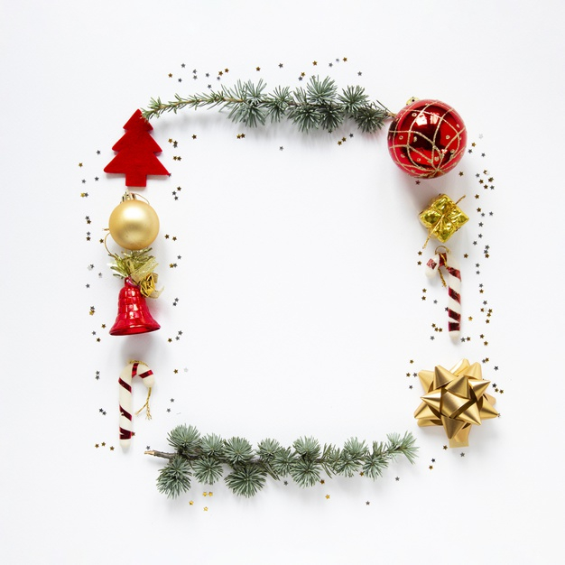 Free: Decorative christmas frame on white background Free Photo 