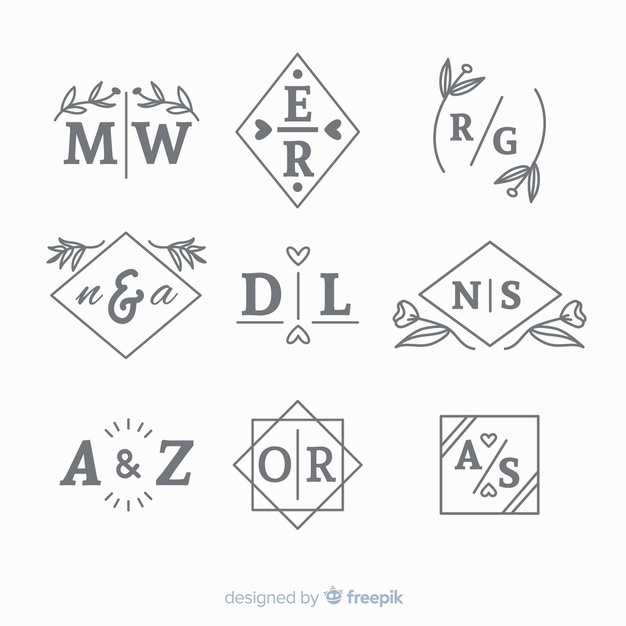 Free Vector  Wedding monogram logo templates collection