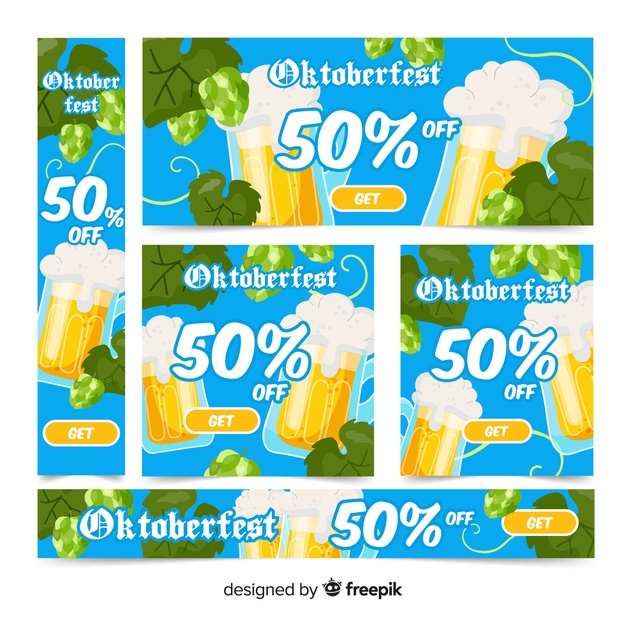 Oktoberfest Drinking Buddies Banner Vector Download