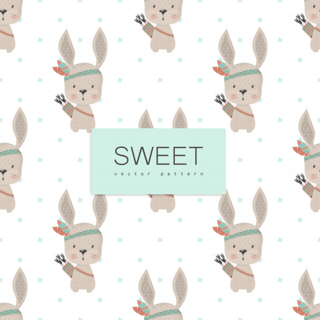 Free: Funny indian rabbit, hand drawn Free Vector 