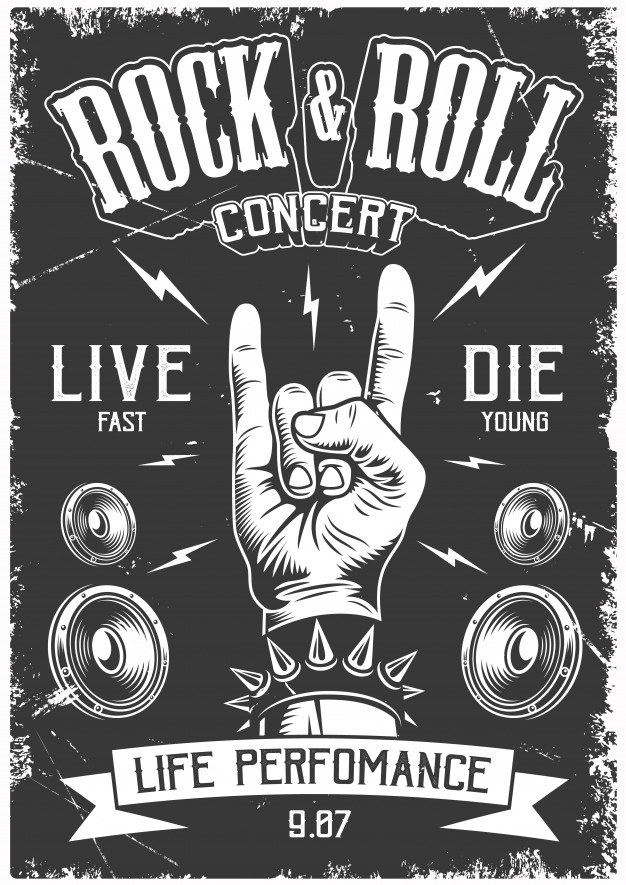 Free Vector  Rock star grunge poster