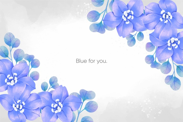 Free: Watercolour spring blue flowers background Free Vector 