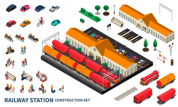 sleepers,coupe,rails,semaphore,reserved,seats,passenger,conductor,departure,wagon,baggage,railroad,express,tunnel,set,public,station,platform,railway,carriage,tank,track,cargo,vehicle,transportation,traffic,schedule,decorative,emblem,transport,isometric,train,3d,icons,ticket,construction,travel