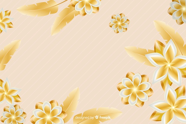 Free: Golden flower background in 3d style Free Vector 
