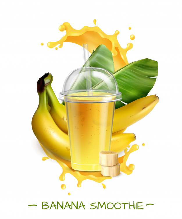 Banana Smoothie Cup with Straw Mockup - Free Download Images High Quality  PNG, JPG