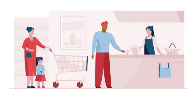 checkout,buying,buyer,landing,shopper,purchase,queue,consumer,cashier,mall,retail,counter,pay,grocery,register,cash,page,payment,cart,customer,basket,service,supermarket,landing page,market,desk,store,flat,person,website,shop,cartoon,character,template,food