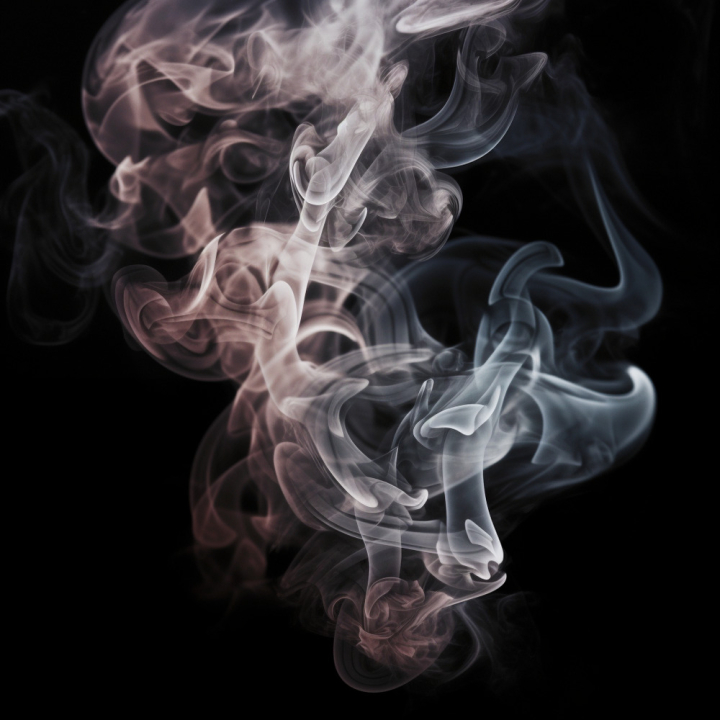 white smoke cloud on black background Stock Photo