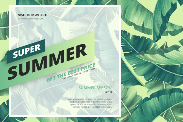 Free Vector  Its summer time text banner template