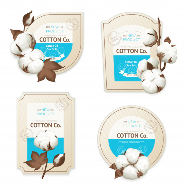 Organic Cotton Icon, 100 Natural Bio and Eco Product Vector Logo