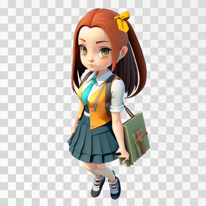 cute avatar girl for profile 3d model Stock Illustration