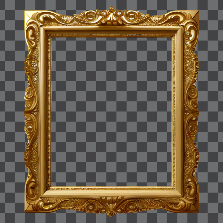 Free: Gold picture frame PNG transparent background 