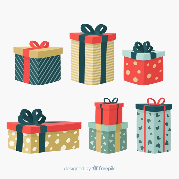 Free Vector  Assortment of hand-drawn christmas gifts