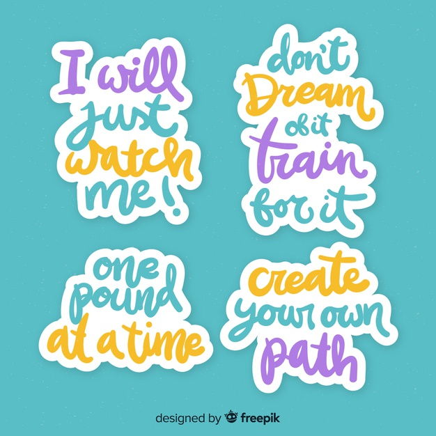 motivational,set,calligraphic,collection,options,pack,typo,word,lettering,info,stickers,elements,process,flat,gradient,text,font,quote,typography,sticker,template