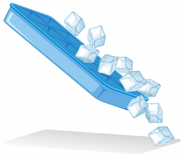 Ice cubes in box on white background Royalty Free Vector