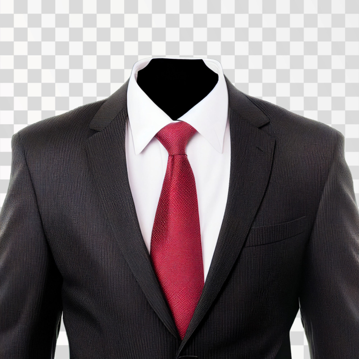 Free: Men Suit Black With A Red Tie PNG transparent, free download